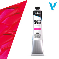 VALLEJO ACRYLIC STUDIO FLUORESCENT 34:58ML. FLUORESCENT RED PINK