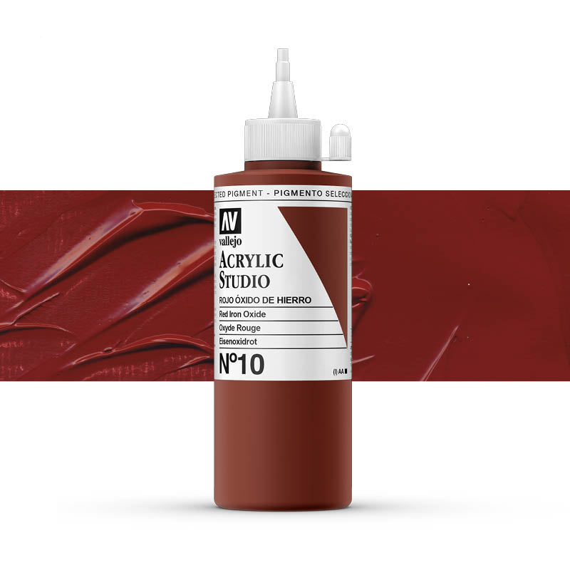 Vallejo ACRYLIC STUDIO 10: 200 ML. RED IRON OXIDE - Al Masam Stationery LLC
