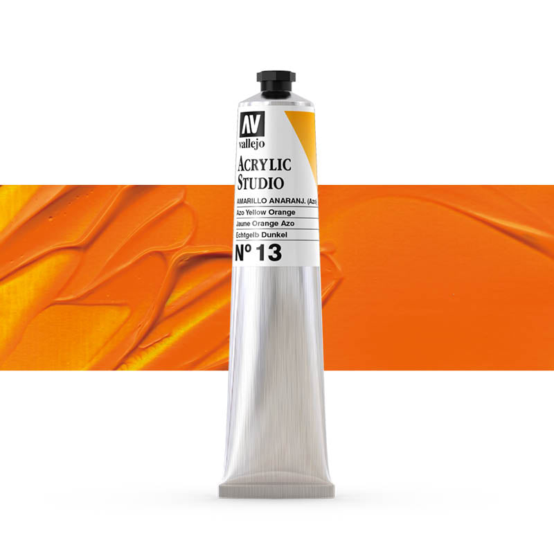 Vallejo ACRYLIC STUDIO 13:58ML. AZO YELLOW ORANGE - Al Masam Stationery LLC