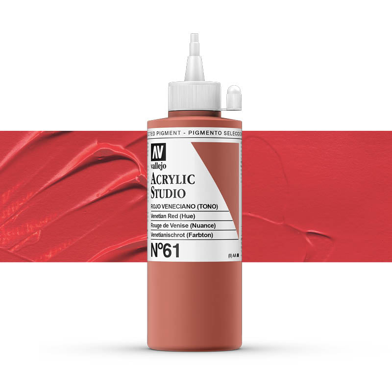 Vallejo ACRYLIC STUDIO 61: 200 ML. VENETIAN RED - Al Masam Stationery LLC
