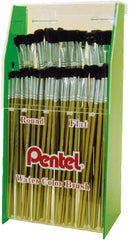 Pentel ZB900N Water Colour Brushes (Round and Flat) Display of 120 Pcs - Al Masam Stationery LLC