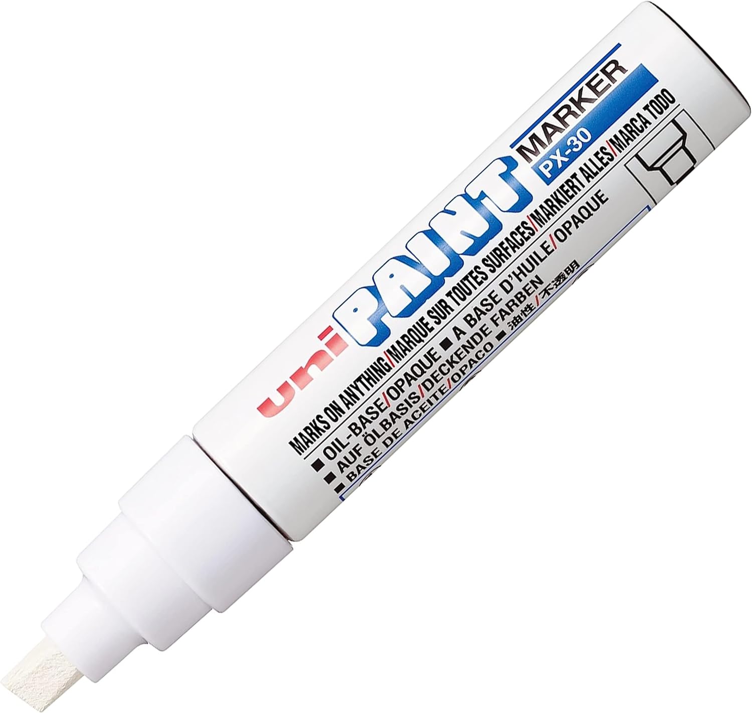 Uni PX30 Paint Marker Chisel tip  White - Al Masam Stationery LLC