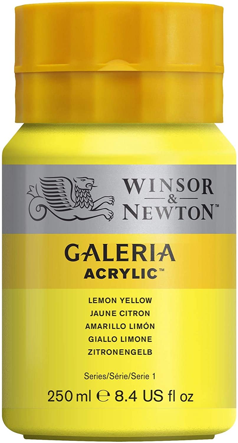Winsor & Newton 250ml Galeria Acrylic Paint - Lemon Yellow - Al Masam Stationery LLC Main image