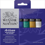 Winsor & Newton Artisan Water Mixable Oil Colour Starter Set featuring 6 tubes of vibrant 21ml oil paint.