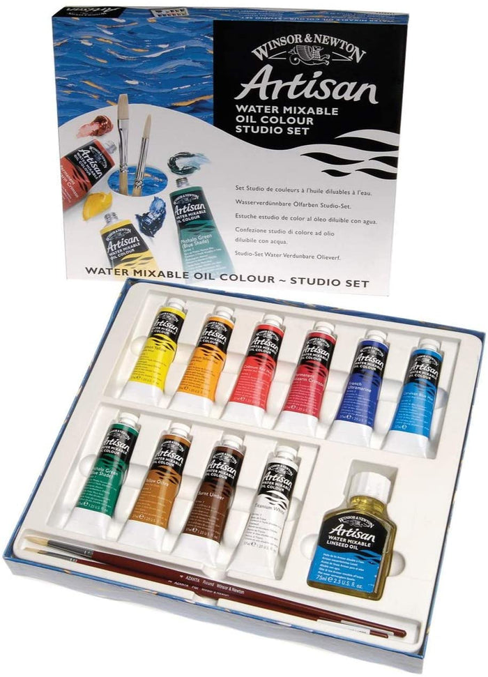 Winsor & Newton Artisan Water Mixable Oil Colour Studio Set, Ten 37ml Tubes - Al Masam Stationery LLC