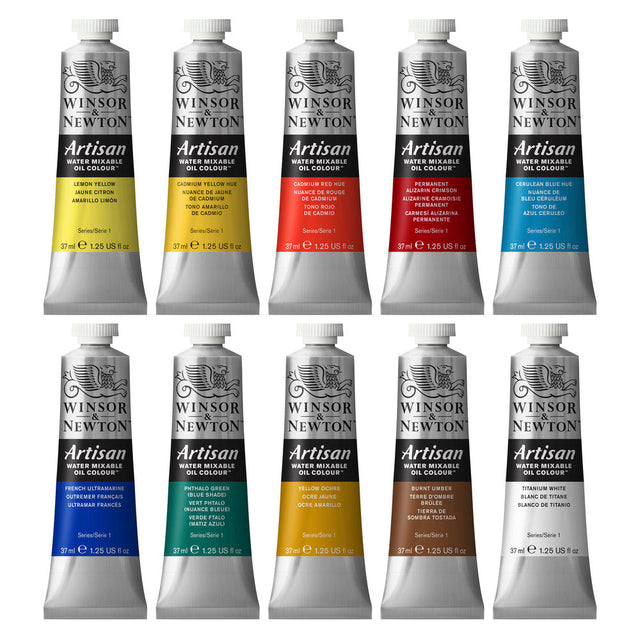 Winsor & Newton Artisan Water Mixable Oil Colour Studio Set, 10x 37ml Tubes - Al Masam Stationery LLC -  - 