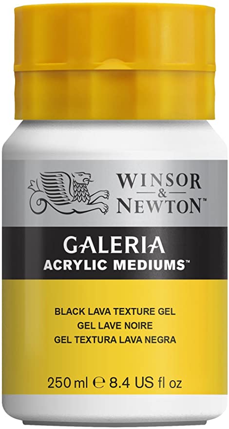 Winsor & Newton Galeria Acrylic Medium Black Lava Texture Gel, 250ml - Al Masam Stationery LLC Main image