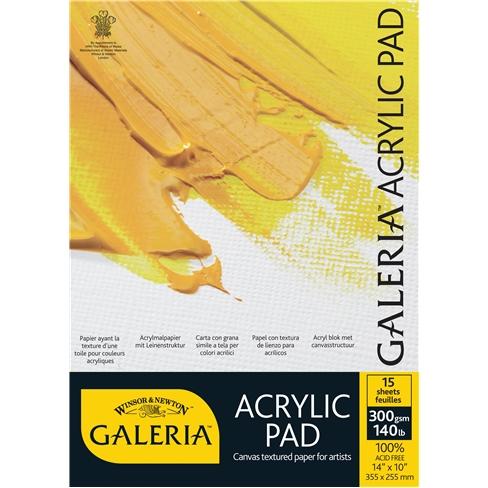 WINSOR & NEWTON : GALERIA : ACRYLIC PAD : A4 : 300GSM : 15 SHEETS - Al Masam Stationery LLC