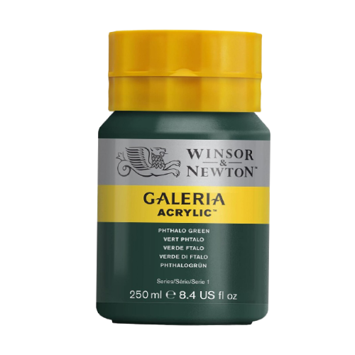 Winsor & Newton Galeria Acrylic Paint, 250ml bottle, Phthalo Green - Al Masam Stationery LLC Main image