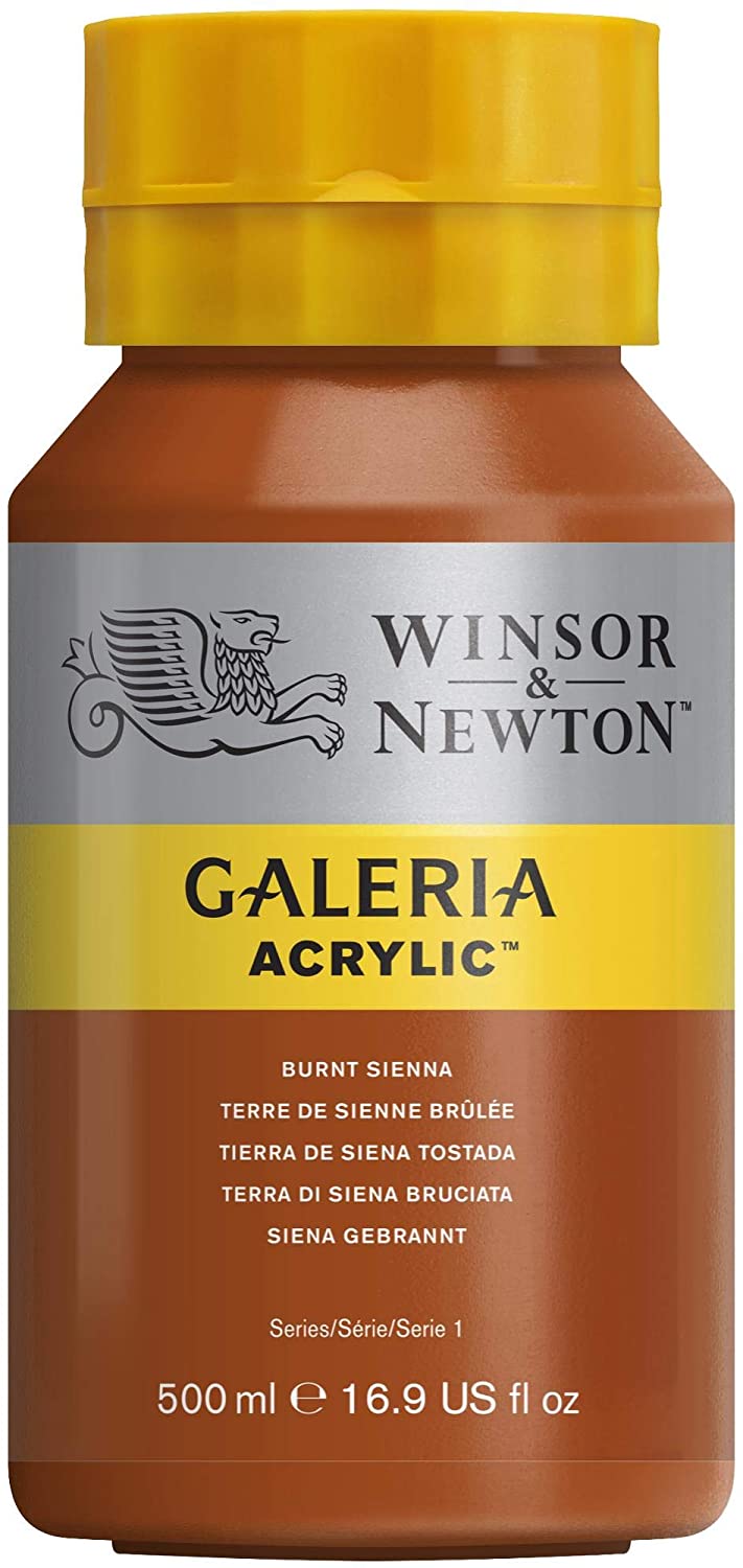 Winsor & Newton Galeria Acrylic Paint, 500ml Bottle, Burnt Sienna - Al Masam Stationery LLC Main image