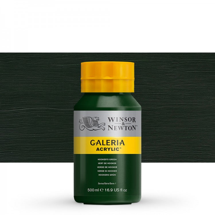 WINSOR & NEWTON : GALERIA : ACRYLIC PAINT : 500ML : HOOKERS GREEN - Al Masam Stationery LLC Main image