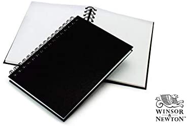 Winsor & Newton Hard Back Sketch Book Spiral Bound Wire 50 Sheets – Black A6 - Al Masam Stationery LLC Main image