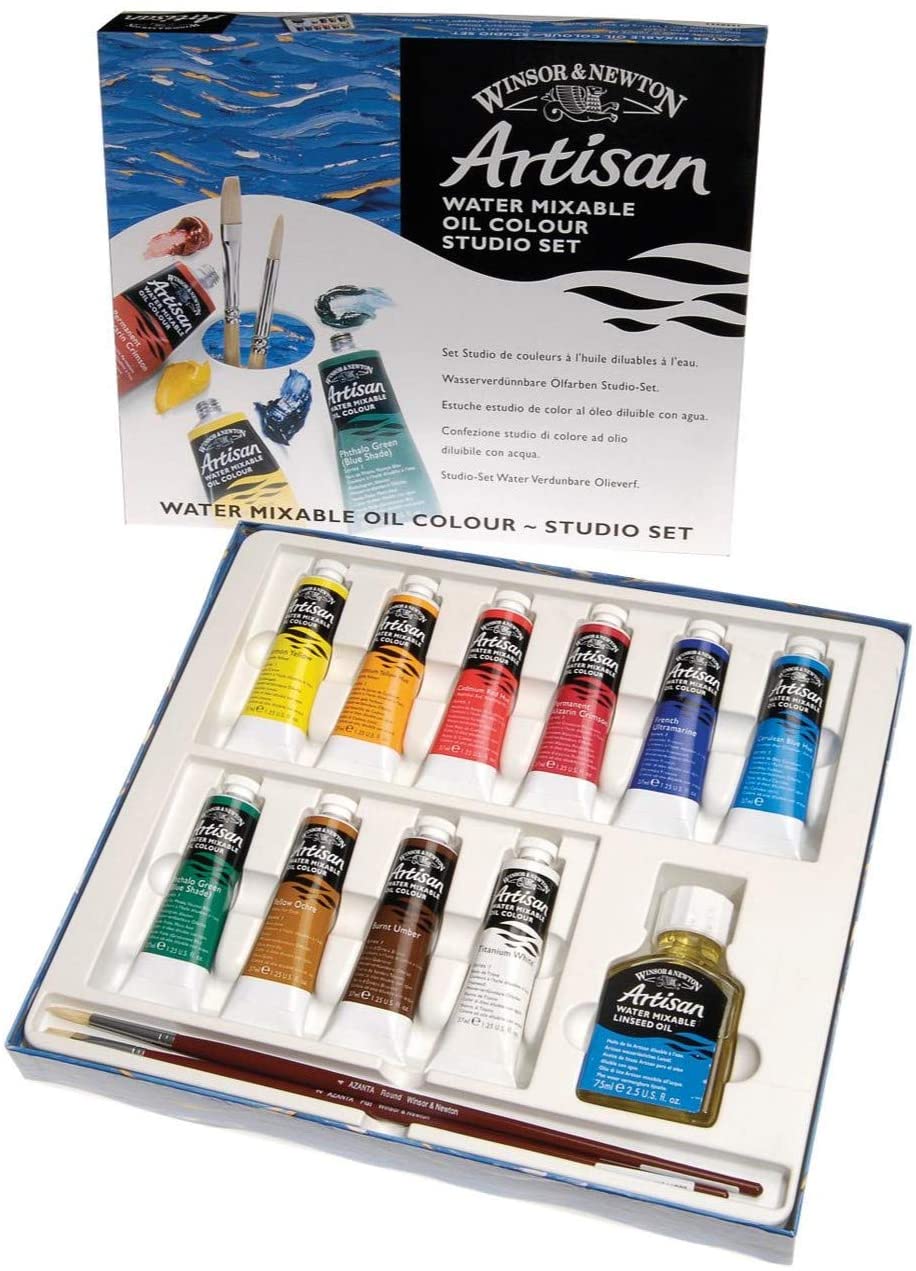 Winsor & Newton Artisan Water Mixable Oil Colour Studio Set, Ten 37ml Tubes - Al Masam Stationery LLC