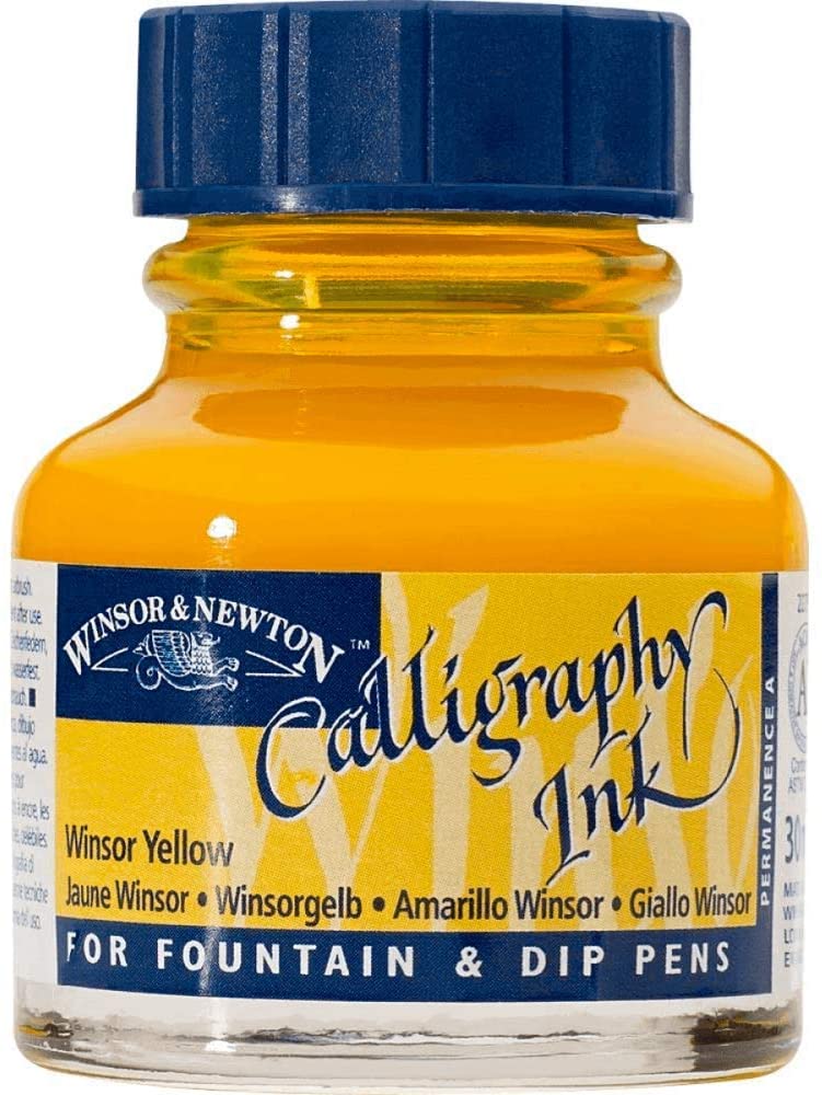 Winsor & Newton Calligraphy Ink Bottle, 30 ml - Winsor Yellow - Al Masam Stationery LLC