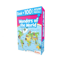 BUSYBEE-BOOK + 100PC JIGSAW PUZZLE - WONDERS OF THE WORLD