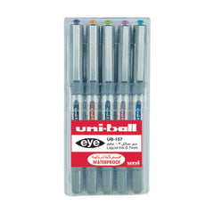 Uni-ball UB 157 Eye Fine Roller Pen Wallet of 5 Color Asst - Al Masam Stationery LLC