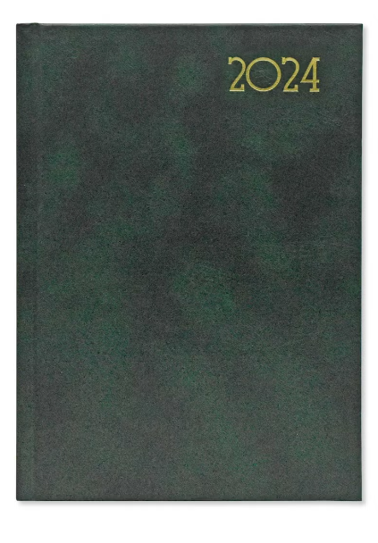 FIS A5 Diary 2024 English (Saturday &amp; Sunday Combined) Green - Al Masam Stationery LLC