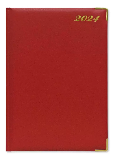 FIS Diary 2024 (English) Red, A5 - Al Masam Stationery LLC