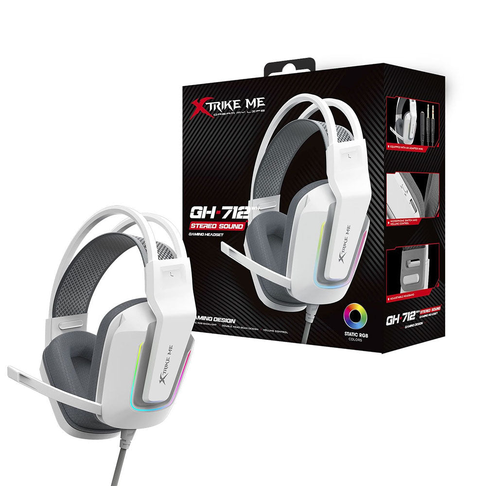 XTRIKE ME GH-712 White  Wired Headset - Al Masam Stationery LLC - IT Accessories - IT Accessories