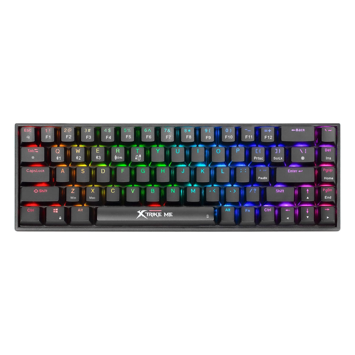 Black Xtrike Me GK-994W wireless keyboard with sleek design and illuminated keys, perfect for gaming and IT use. Main image