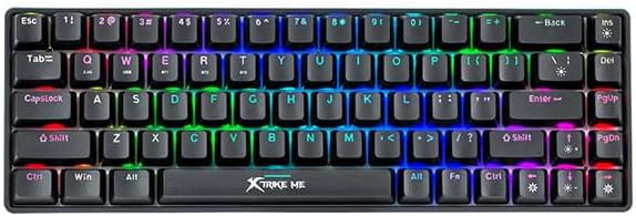 XTRIKE ME GK-994W wireless keyboard in black with sleek design and ergonomic layout for comfortable typing.