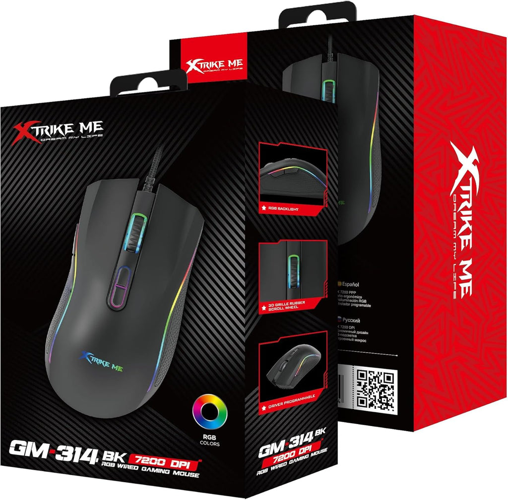 XTRIKE ME GM-314 (Black)  Wired Mouse - Al Masam Stationery LLC