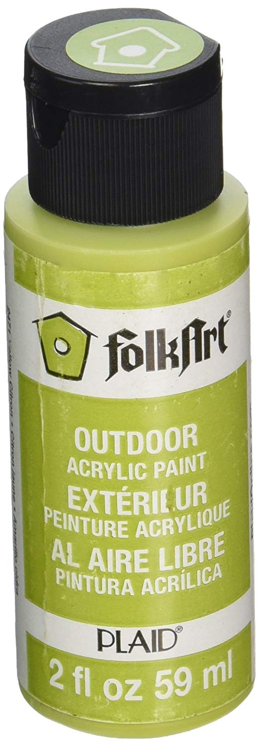 Folkart Outdoor Brush On - Yellow Citron  2 Oz. - Al Masam Stationery LLC