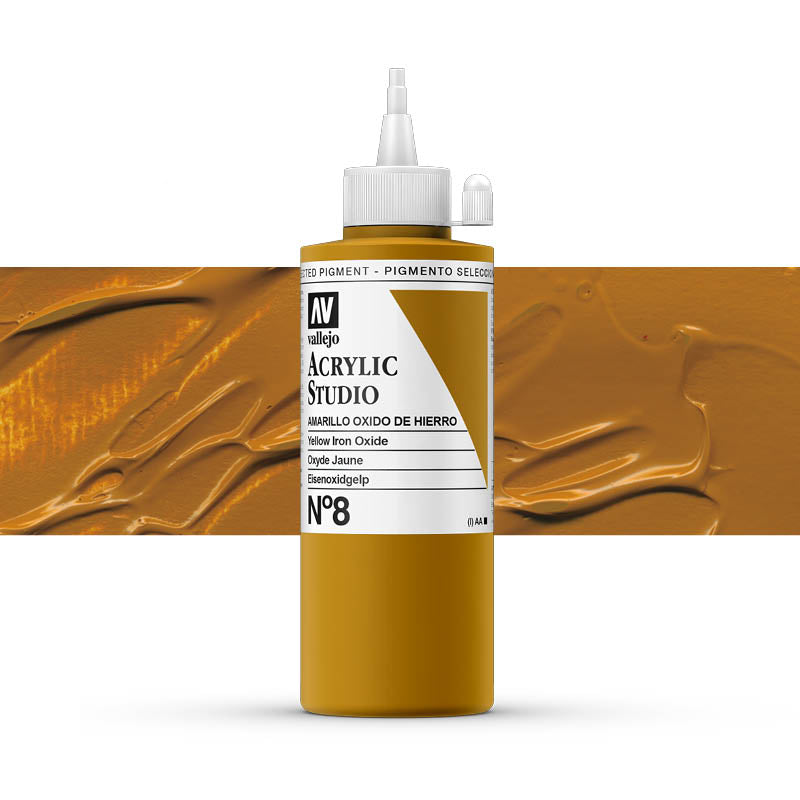 Vallejo ACRYLIC STUDIO 8: 200 ML. YELLOW IRON OXIDE - Al Masam Stationery LLC