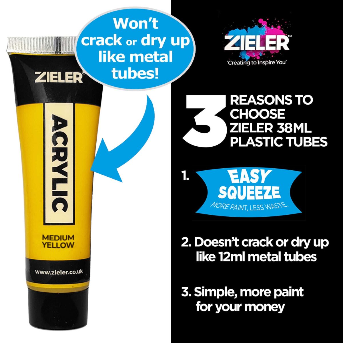 Zeiler 10 PREMIUM ACRYLIC PAINT 38 ML TUBE 580 G - Al Masam Stationery LLC
