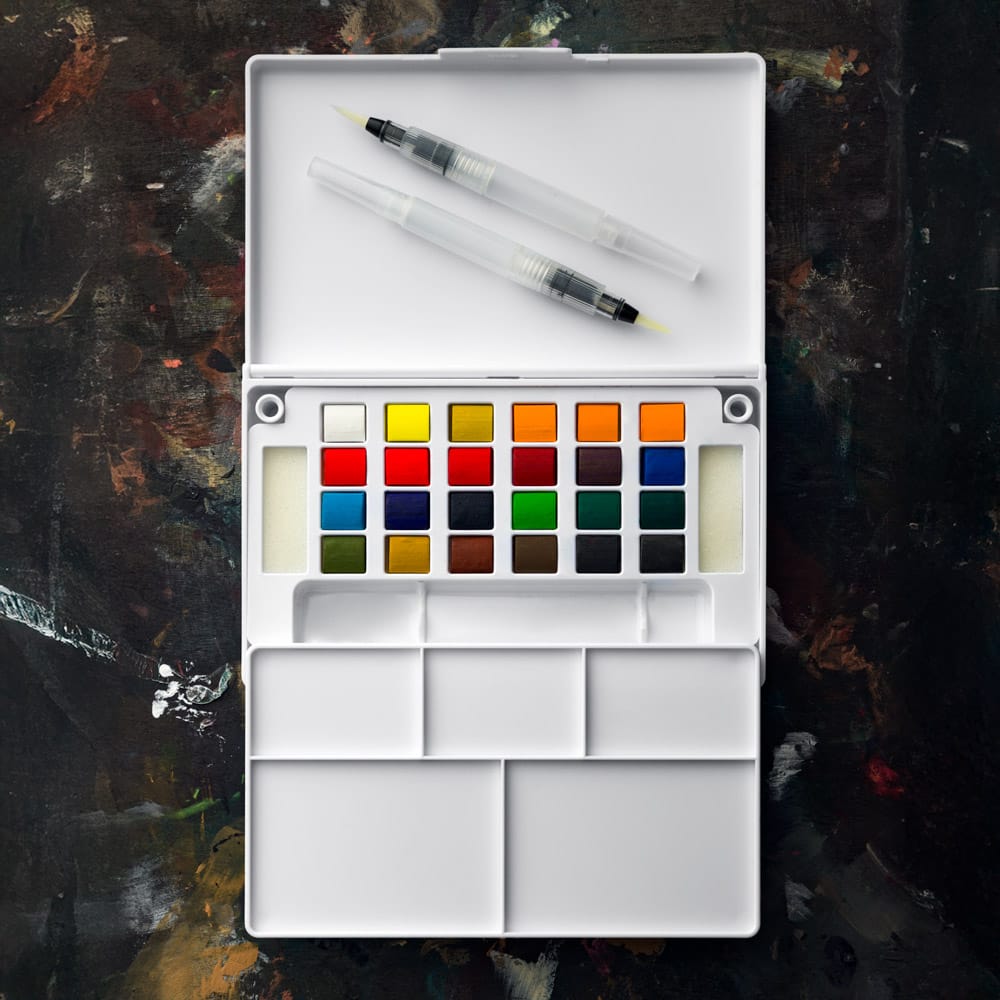 Zeiler 24 PREMIUM HALF PAN WATERCOLOUR SET - Al Masam Stationery LLC - art & craft - art & craft