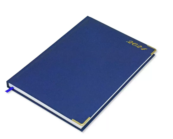 FIS A4 Diary 2024 English (Saturday &amp; Sunday Combined) Blue - Al Masam Stationery LLC