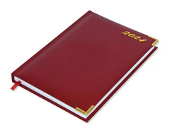 FIS Diary 2024 English (Golden Corners) Maroon, A5 - FSDI22E21MR - Al Masam Stationery LLC